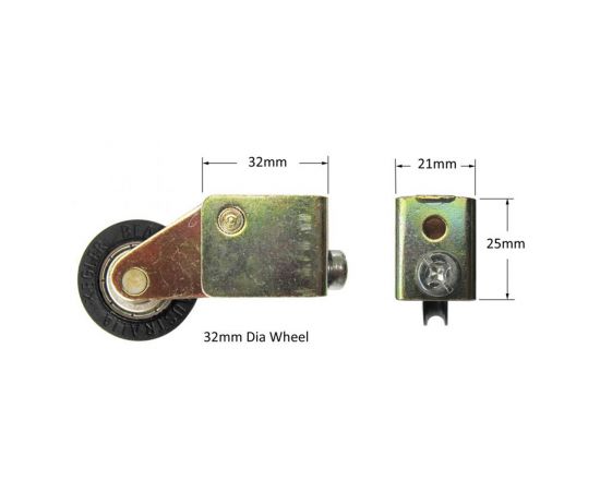 3755 - Adjustable Carriage & Wheel - Dimensions