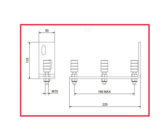 H31D 290 Double wall guide - Dimensions