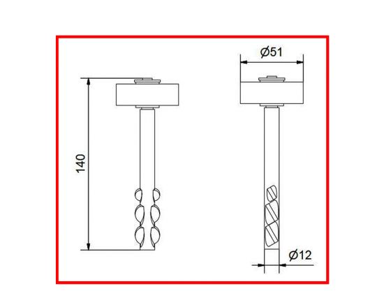 H126 - 290 Ground stay roller - Dimensions