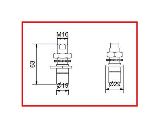 H104P/97 -  Angle plate fix bottom guide  - Dimensions