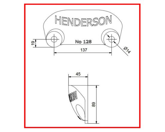 H128- 301 Shoe guide - Dimensions