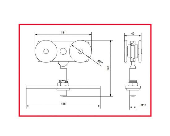 301 - Timber/Metal door concealed plate hanger - Dimensions