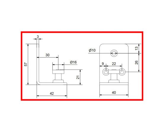 Soltaire wall mounted guide - Dimensions