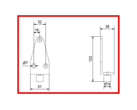 H105R/97 -  Timber door guide - Dimensions