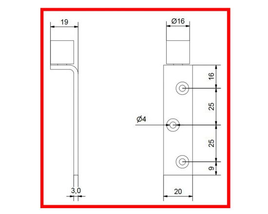 H113R/94 - 290 Timber door end fix guide - Dimensions