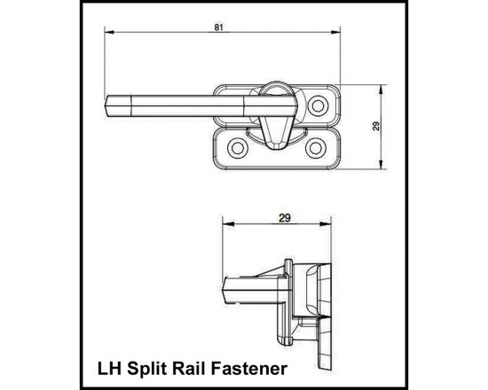 Miles Nelson Split Rail Fastener - Dimensions