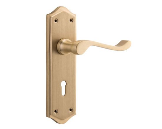 Henley lever on lever lock plate set - Satin Brass