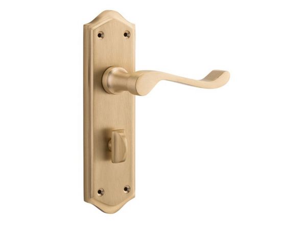 Henley lever on  privacy plate set - Satin Brass