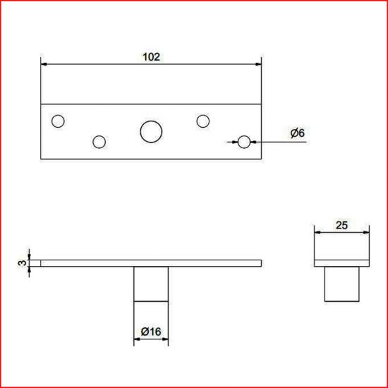 H106N - Husky concealed fixing guide - Dimensions