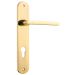 Baltimore lever on plate Euro 85 set - Polished brass