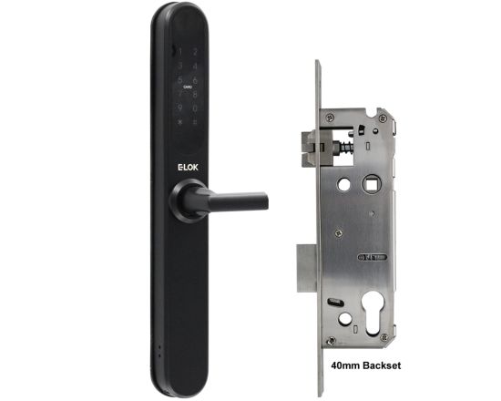 E-LOK 915 Smart Snib Lockset - BLK w/ 40mm Backset