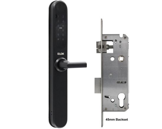 E-LOK 915 Smart Snib Lockset - BLK w/ 45mm Backset