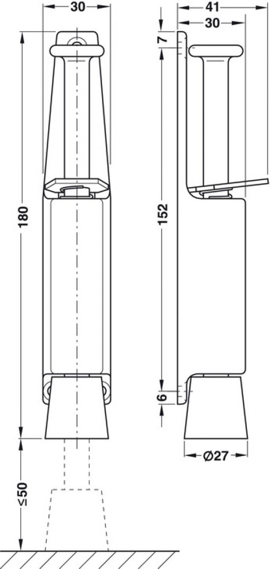 Startec foot operated door holder dimensions