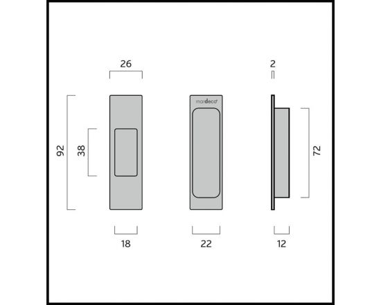 M Series End Pull - Dimensions