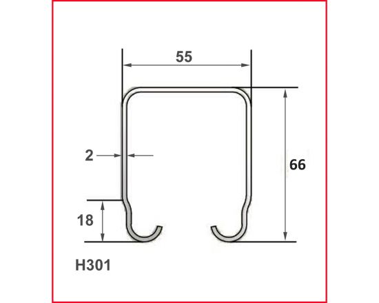 H301 Steel Track - Dimensions