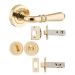 Sarlat lever on rose privacy set - Polished Brass