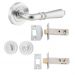 Sarlat lever on rose privacy set - Brushed Chrome