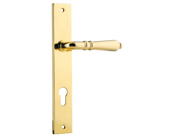 Sarlat lever on plate Euro 85 set - Polished brass