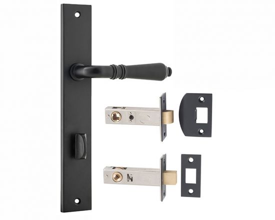 Sarlat lever on plate privacy set - Matt Black