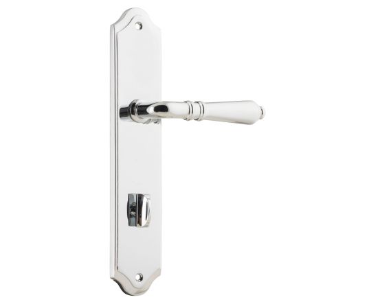 Sarlat lever on plate privacy set - Polished Chrome