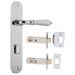 Sarlat lever on plate privacy set - Polished Chrome