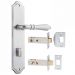 Sarlat lever on plate privacy set - Brushed Chrome