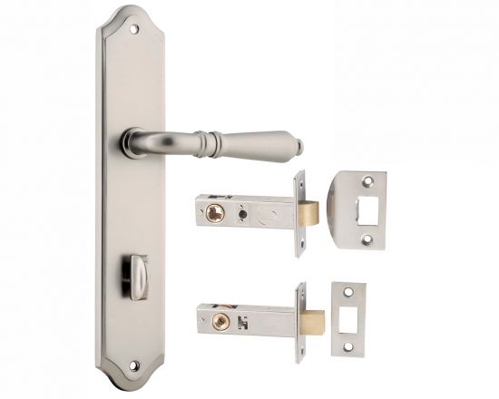 Sarlat lever on plate privacy set - Satin Nickel