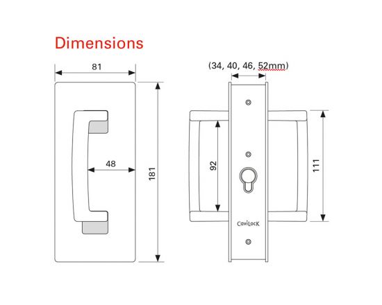 CS for Doors CL406 ADA Series Dimensions
