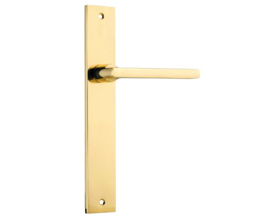 Baltimore lever on blank plate set - Polished Brass