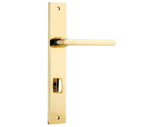 Baltimore lever on plate privacy set - Polished Brass