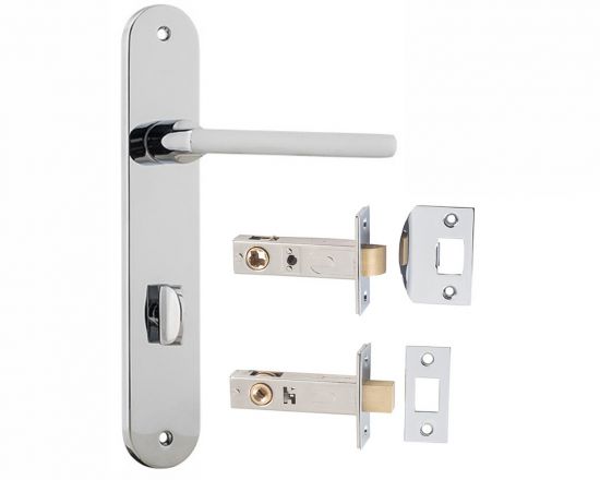 Baltimore lever on plate privacy set - Chrome Plate