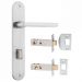 Baltimore lever on plate privacy set - Satin Chrome