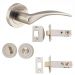 Oxford lever on rose privacy set - Satin Nickel