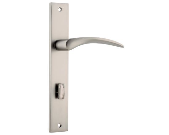 Oxford lever on plate privacy set - Satin Nickel