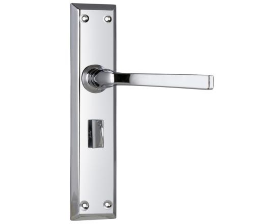 Menton lever on  privacy plate set - Chrome Plate