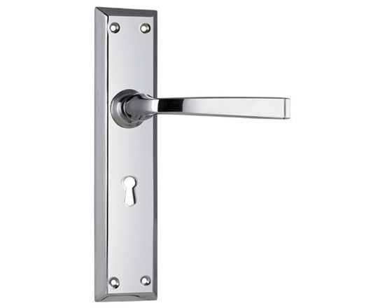 Menton lever on lever lock plate set - Chrome Plate