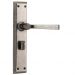 Menton lever on  privacy plate set - Rumbled Nickel