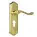 Henley lever on Euro 48 plate set - Polished Brass