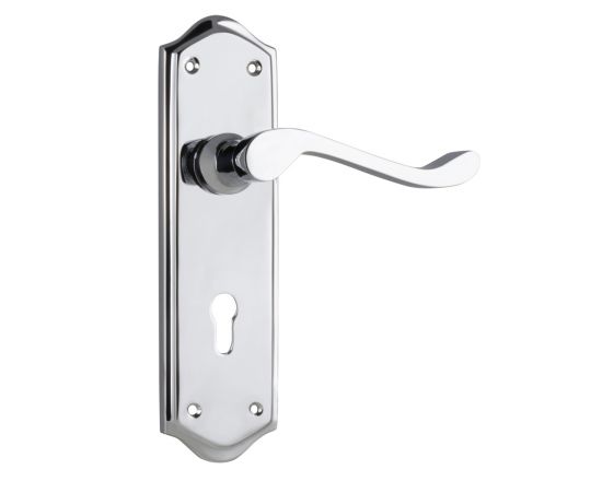Henley lever on lever lock plate set - Chrome Plate