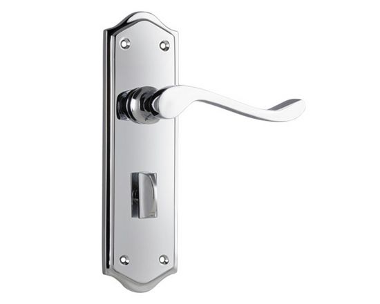 Henley lever on  privacy plate set - Chrome Plate