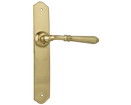 Reims lever on blank plate set - Polished Brass