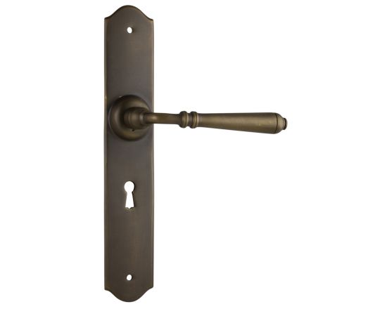 Reims lever on lever lock plate set - Antique Brass