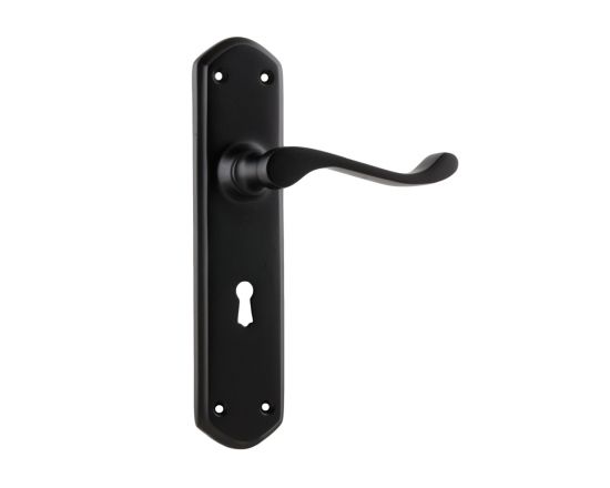 Windsor lever on lever lock plate set - Matt Black