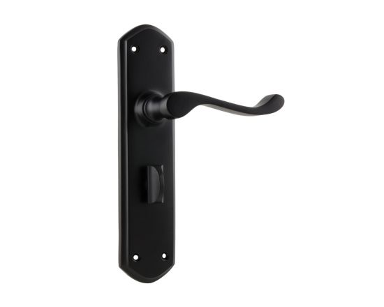 Windsor lever on  privacy plate set - Matt Black