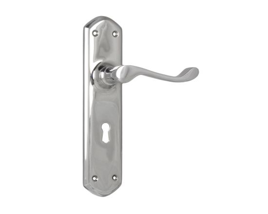 Windsor lever on lever lock plate set - Chrome Plate