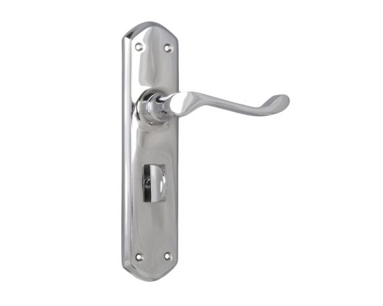 Windsor lever on  privacy plate set - Chrome Plate