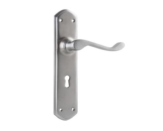 Windsor lever on lever lock plate set - Satin Chrome