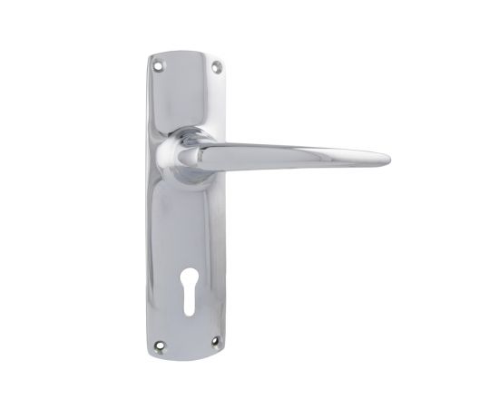 Retro lever on lever lock plate set - Chrome Plate
