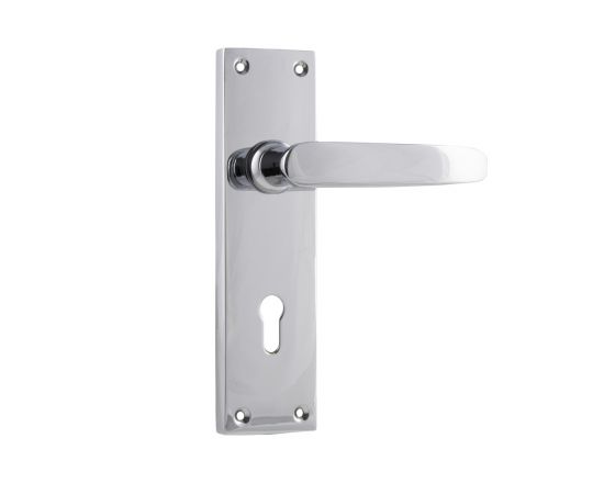 Balmoral lever on lever lock plate set - Chrome Plate