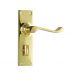 Victorian lever on  privacy plate set - Polished Brass